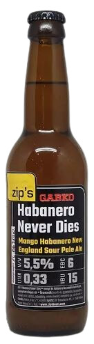 zip's brewhouse Habanero Never Dies