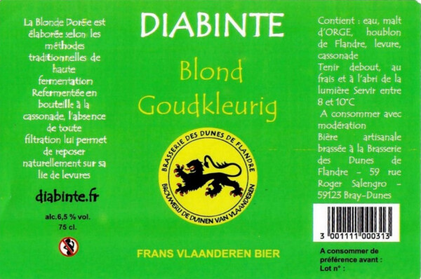 Brasserie des Dunes de Flandre (Diabinte) Diabinte Blond Goudkleurig