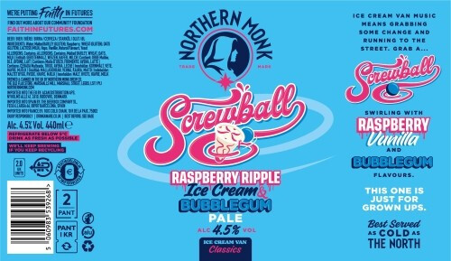 Northern Monk Brew Co. Ice Cream Van Classics // Screwball // Raspberry Ripple Ice Cream & Bubblegum Pale