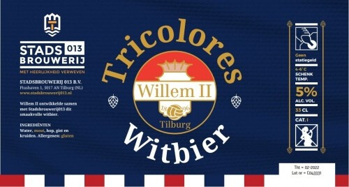 Stadsbrouwerij 013 Tricolores Witbier