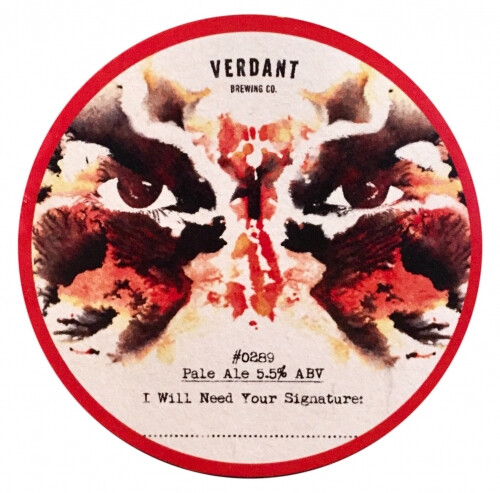 Verdant Brewing Co I Will Need Your Signature