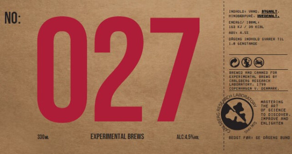 Carlsberg Research Laboratory Experiment No: 027