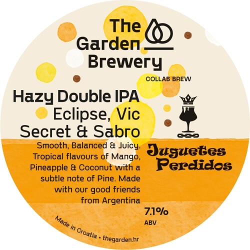 The Garden Brewery Hazy Double IPA: Eclipse, Vic Secret & Sabro
