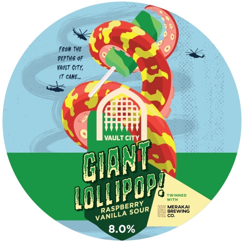 Vault City Giant Raspberry Vanilla Lollipop