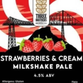 Three Brothers Brewing Co. Strawberries And Cream Milkshake Pale