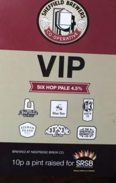 Abbeydale Brewery Sheffield Brewers Co-Operative VIP Six Hop Pale