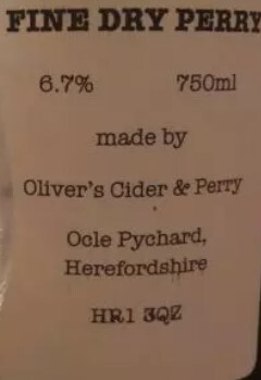Oliver's Cider Fine Dry Perry