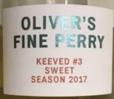 Oliver's Cider Fine Perry - Keeved #3 Sweet Season 2017