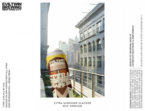 Evil Twin Brewing NYC Citra Sunshine Slacker - NYC Version
