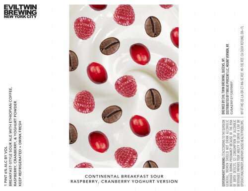 Evil Twin Brewing NYC Continental Breakfast Sour Raspberry, Cranberry Yoghurt Edition