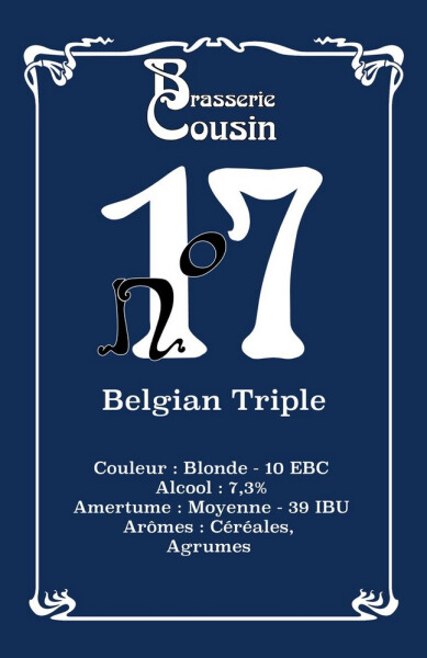 Brasserie Cousin n°17 Belgian Triple