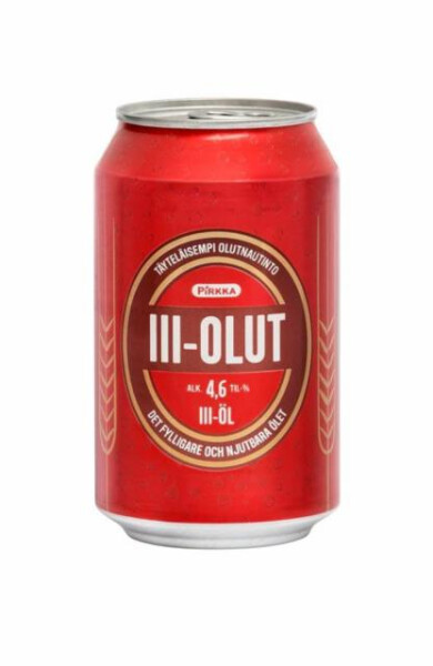 Olvi Pirkka III-olut (red can)