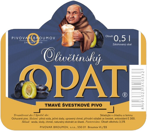 Pivovar Broumov (Olivětínský Opat) Švestka