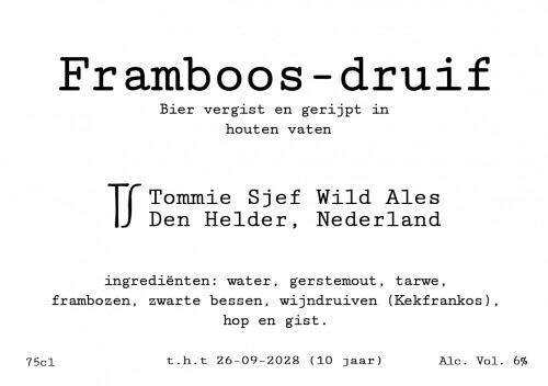 Tommie Sjef Wild Ales Framboos-Druif