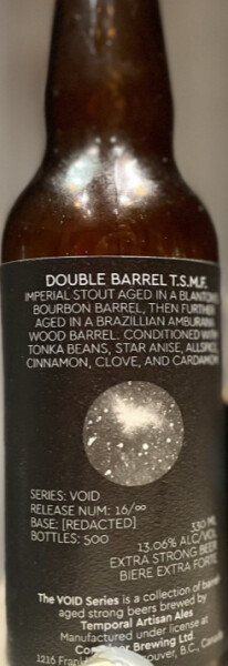 Temporal Artisan Ales Double Barrel T.S.M.F.