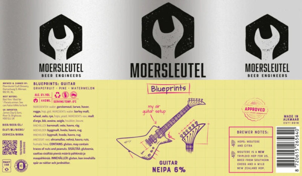 Moersleutel Craft Brewery Blueprints - Guitar