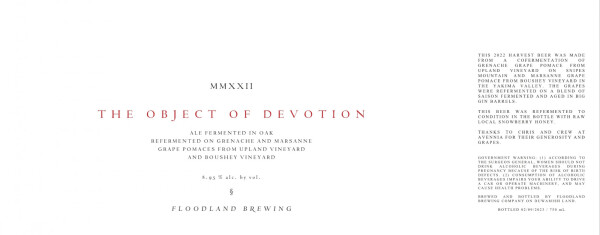Floodland Brewing The Object of Devotion (2022)