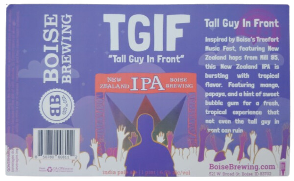 Boise Brewing Tall Guy In Front (TGIF)