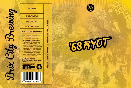 Brix City Brewing 68 Ryot Rye IPA