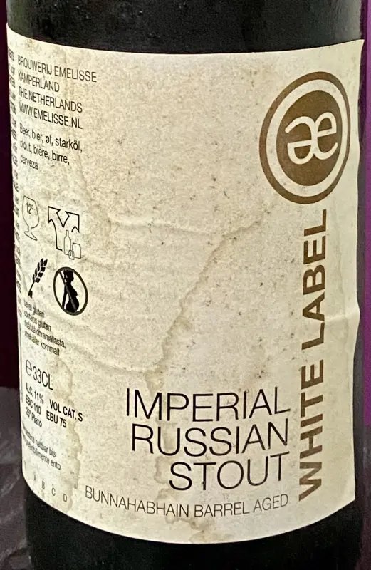 Brouwerij Emelisse White Label - Imperial Russian Stout: Bunnahabhain BA