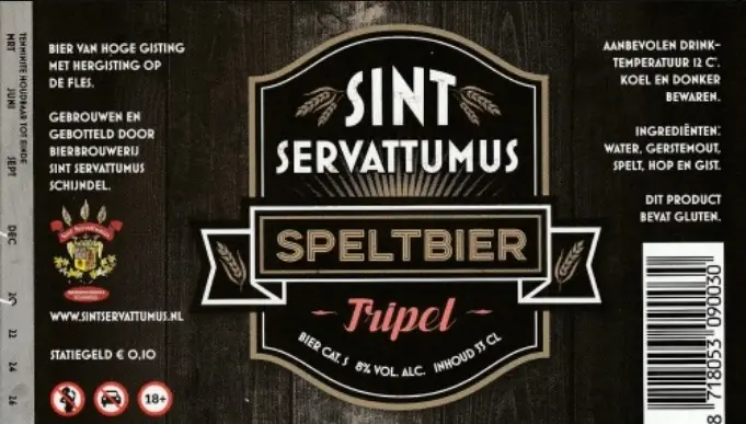 Bierbrouwerij Sint Servattumus Speltbier Tripel