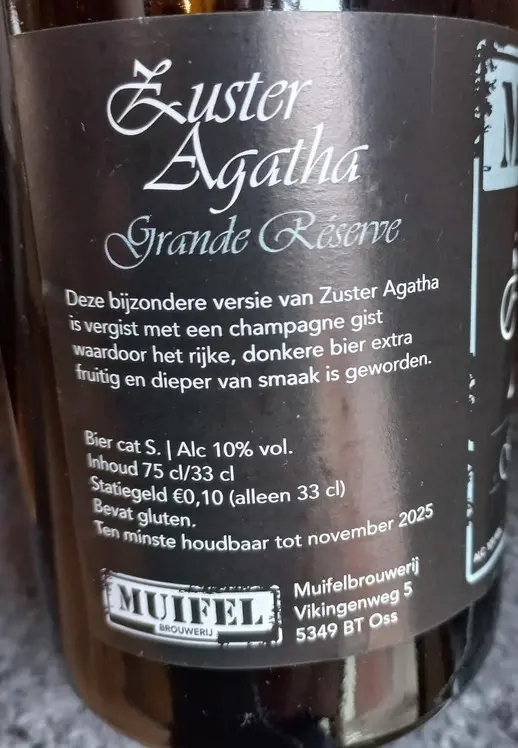 Muifelbrouwerij Zuster Agatha Grand Reserve