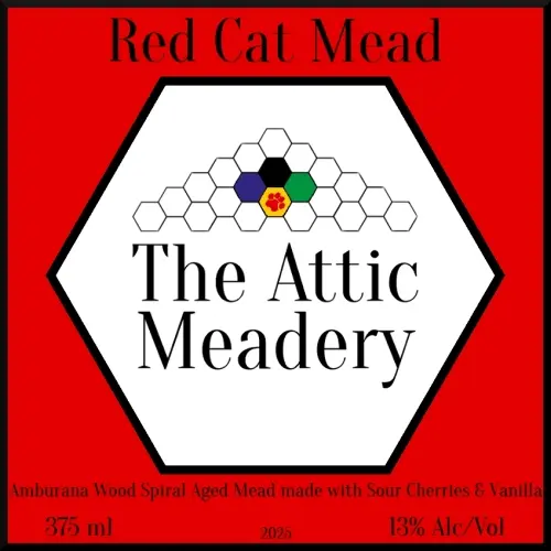 The Attic Meadery Red Cat Mead - Amburana Wood Spiral Aged