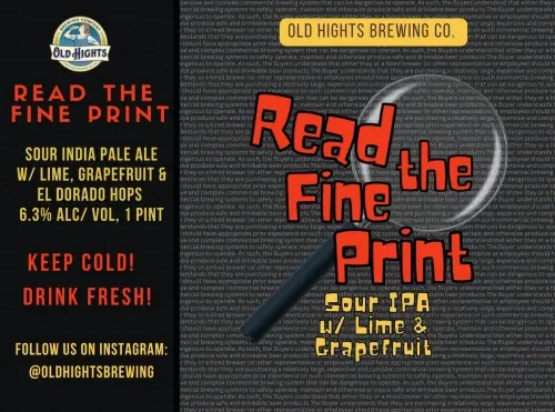 Old Hights Brewing Company Read the Fine Print