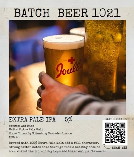 Joule's Brewery Extra Pale IPA (Batch Beer 1021)