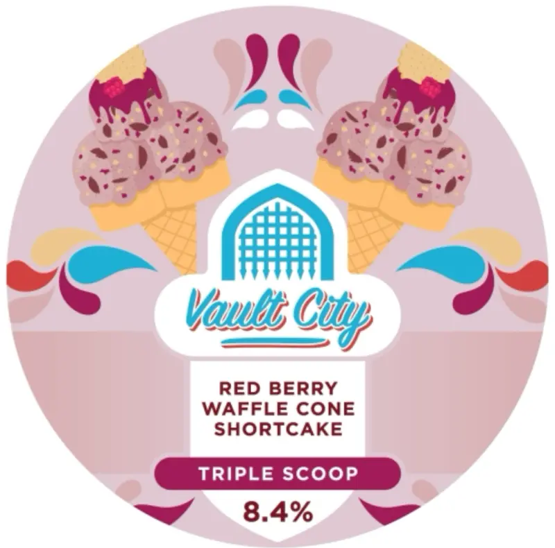 Vault City Red Berry Waffle Cone Shortcake Triple Scoop