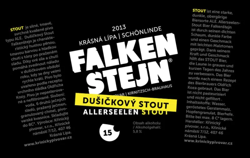 Pivovar Falkenštejn Dušičkový stout