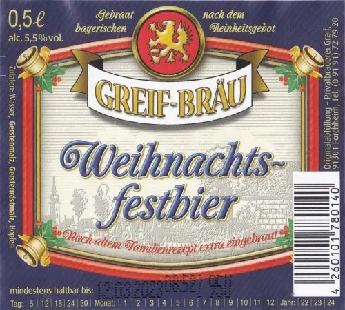 Brauerei Josef Greif Weihnachtsfestbier