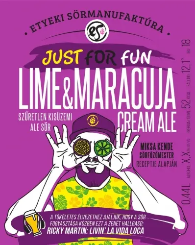 Etyeki Sörmanufaktúra Just For Fun - Lime & Maracuja