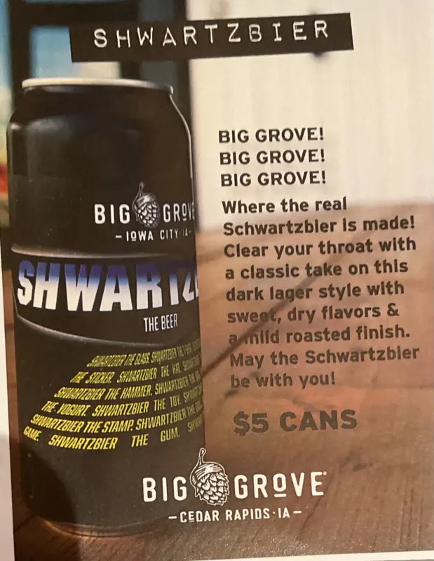 Big Grove Brewery Shwartzbier