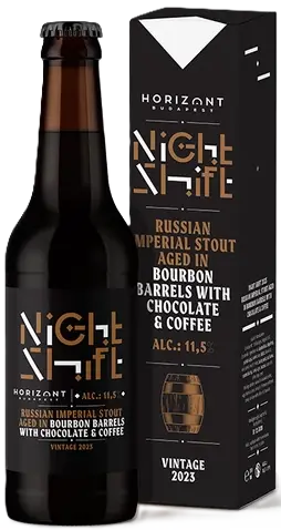 Horizont Brewing Night Shift (2023 Russian Imperial Stout Bourbon Aged with Chocolate and Coffee)