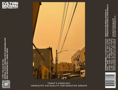Evil Twin Brewing NYC Today's Forecast. Unhealthy Air Quality For Sensitive Groups