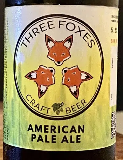 Three Foxes Craft Beer American Pale Ale