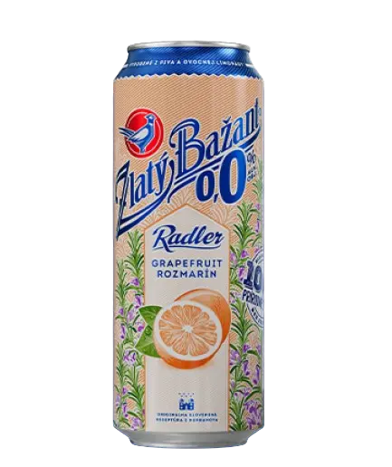 Heineken Slovensko Zlatý Bažant Radler 0,0% Grapefruit Rozmarín