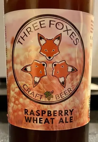 Three Foxes Craft Beer Raspberry Wheat Beer