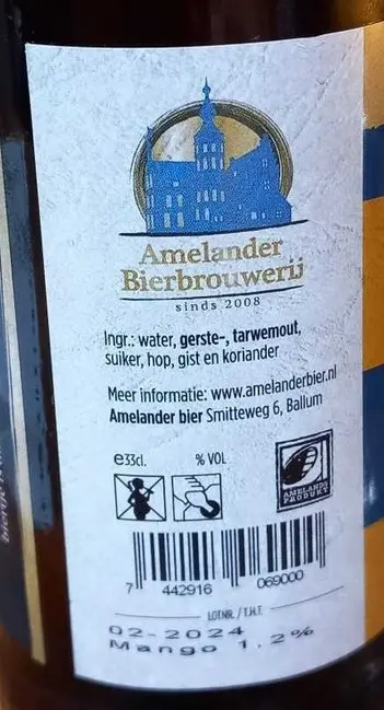 Amelander Bierbrouwerij Ballumer Sap - Proefbier Mango