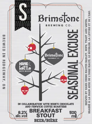 Brimstone Brewing Seasonal Excuse Breakfast Stout