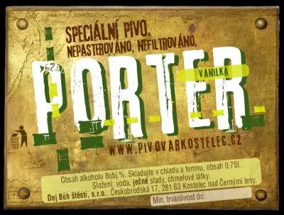Černokostelecký Pivovar Porter Vanilka