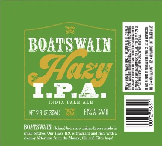 Rhinelander Brewing Company Boatswain Hazy I.P.A.