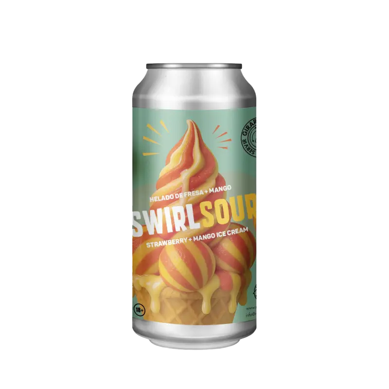 Cerveza Malandar Swirl Sour: Strawberry + Mango Ice Cream