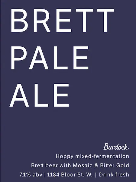 Burdock Brett Pale Ale