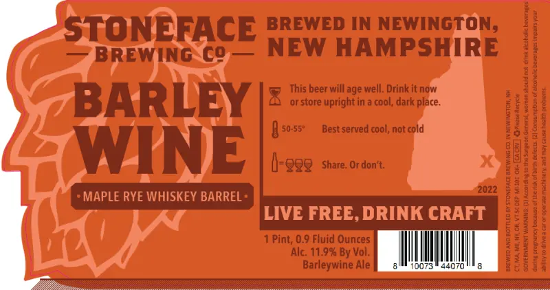 Stoneface Brewing Company Barleywine - Maple Rye Barrel Aged