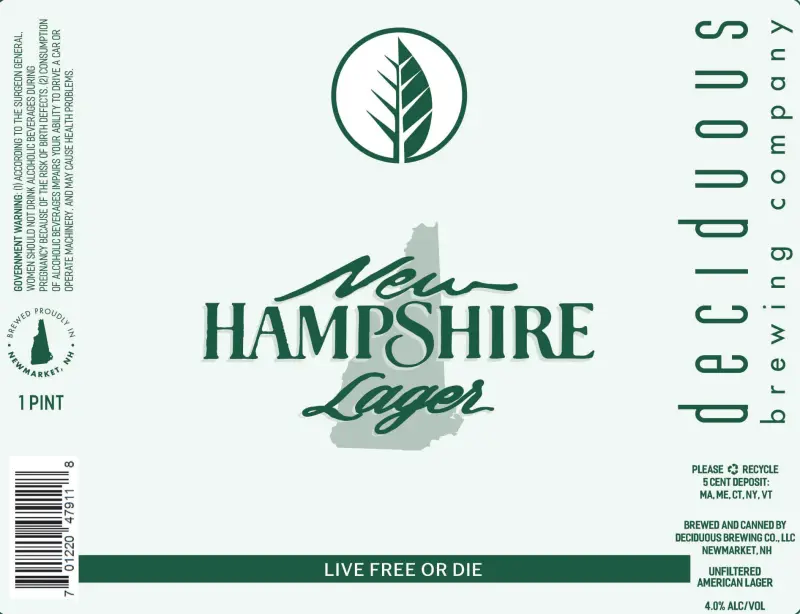 Deciduous Brewing Company New Hampshire Lager