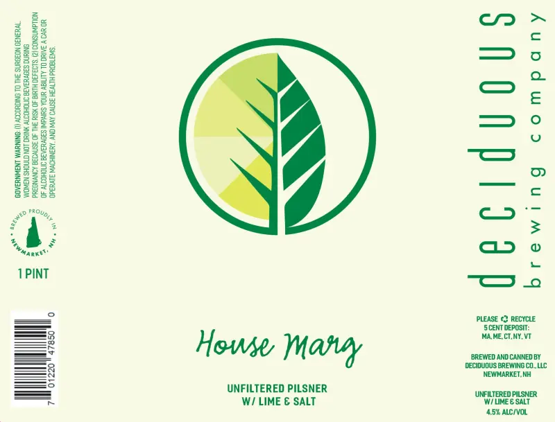 Deciduous Brewing Company House Marg