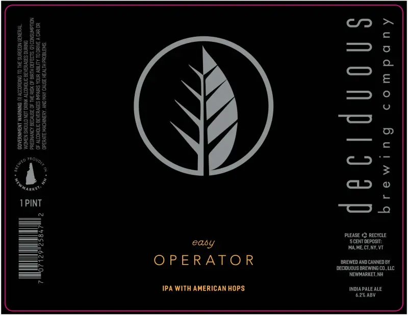 Deciduous Brewing Company Easy Operator