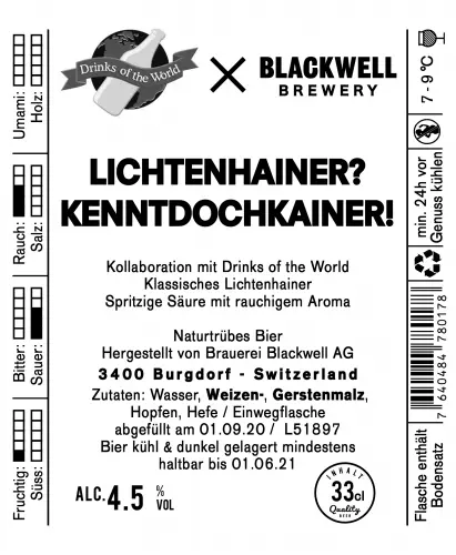 Blackwell Brewery Lichtenhainer? Kenntdochkainer